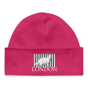Punk Katze London Kontrast streetwaer - Baby Organic Mütze - hot Pink - Vorne