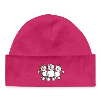 Trois Chats - Bonnet bébé bio - hot pink - Devant