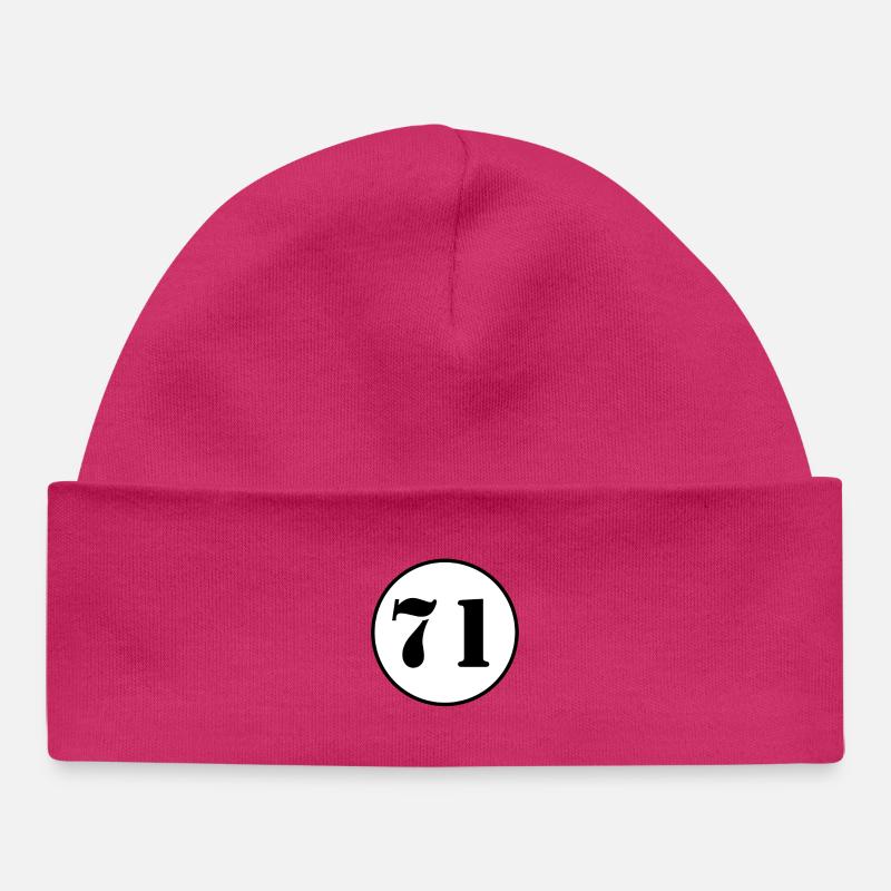 NUMÉRO 71 soixante et onze cadeau d'anniversaire - Bonnet bébé bio - hot pink