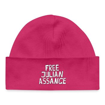 FREE JULIAN ASSANGE - Baby Organic Beanie - hot pink - Front