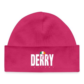 Derry, Irlande Mot-symbole en détresse - Bonnet bébé bio - hot pink - Devant