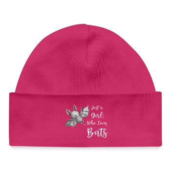 Fluttering Bat Just A Girl Who Love Bats - Baby Organic Beanie - hot pink - Front