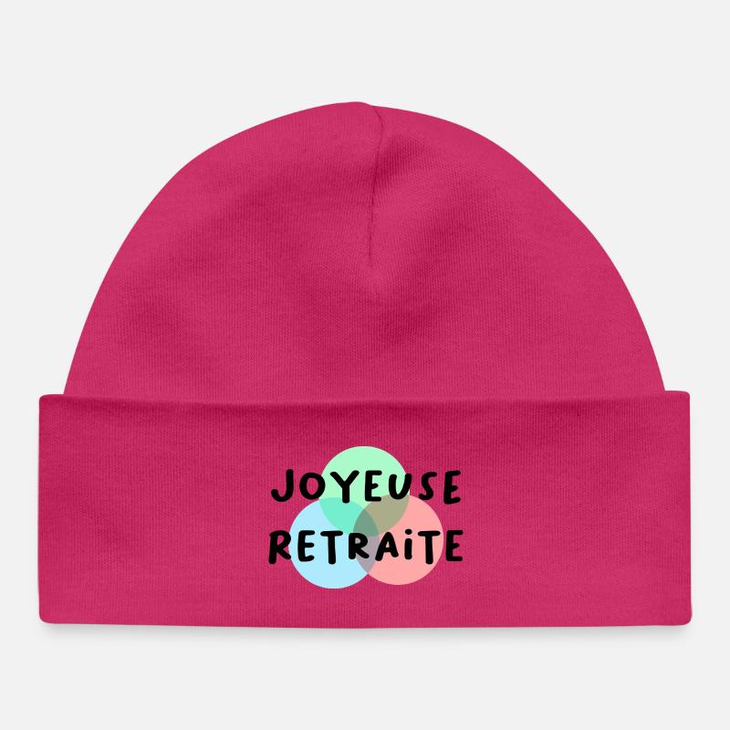 JOYEUSE RETRAITE. RETRAITE. RETRAITEE. RETRAITE - Bonnet bébé bio - hot pink