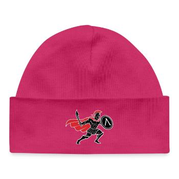 Spartan Black and Red Spartan Warrior Maskottchen - Baby Organic Mütze - hot Pink - Vorne