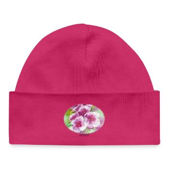 Grâce - Ellipse vibrante de la fleur printanière - Bonnet bébé bio - hot pink - Devant