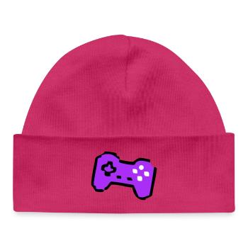  Schräger Retro Controller Gamer - Baby Organic Mütze - hot Pink - Vorne