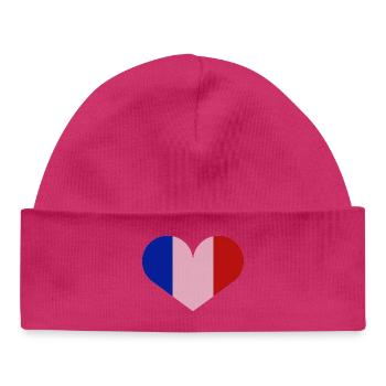 Drapeau français - Bonnet bébé bio - hot pink - Devant