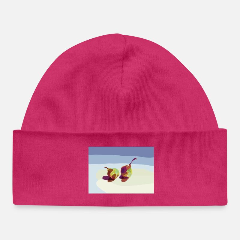 Des poires abstraites sur la plage - Bonnet bébé bio - hot pink