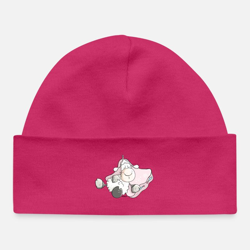 Moutons De Rêve - Agneau - Bonnet bébé bio - hot pink