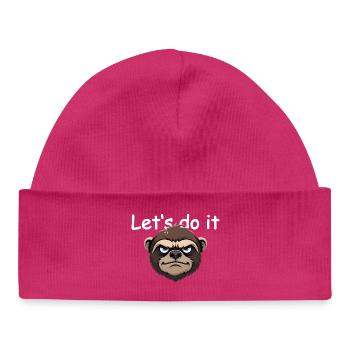 Sloth - let's do it - Baby Organic Beanie - hot pink - Front