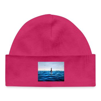 Lighthouse over Calm Blue Adriatic Sea Croatia - Baby Organic Beanie - hot pink - Front