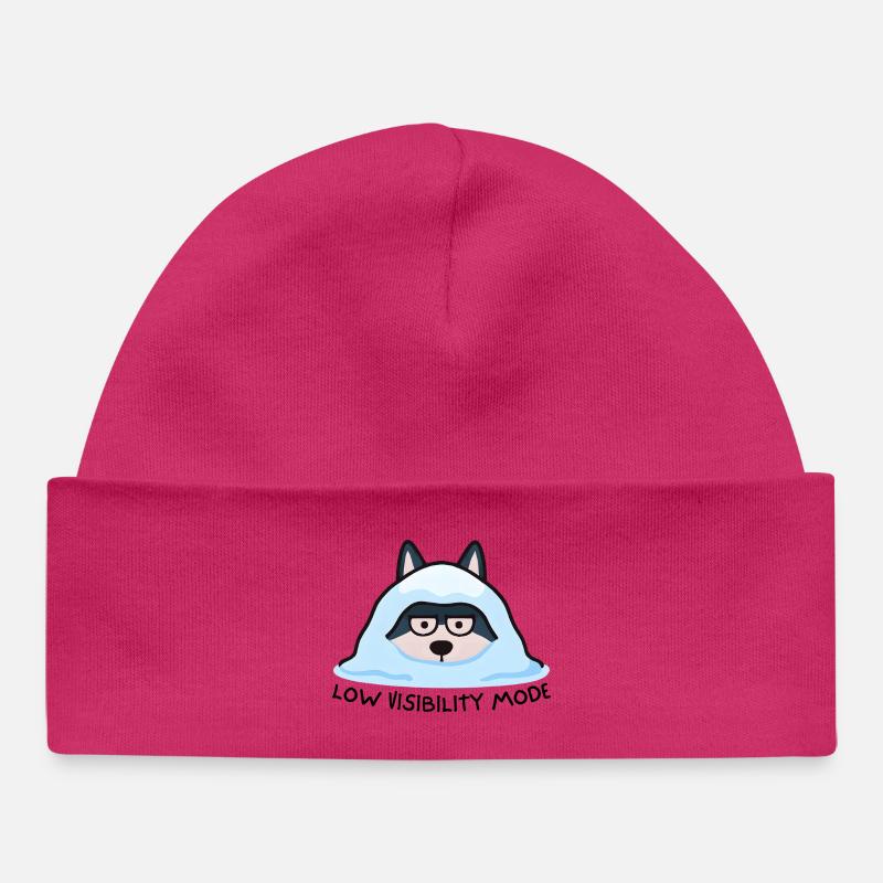 Husky élégant en couverture de neige - Bonnet bébé bio - hot pink