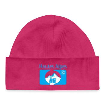 Mountains and Snowflakes Winter High Alps - Baby Organic Beanie - hot pink - Front