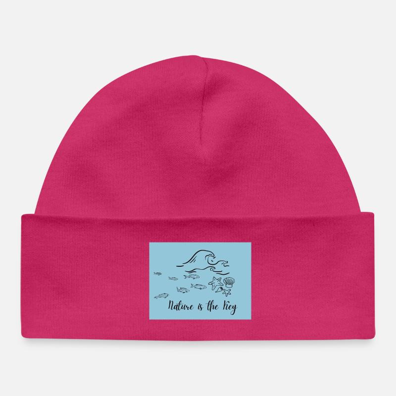 La nature est la clé - Bonnet bébé bio - hot pink