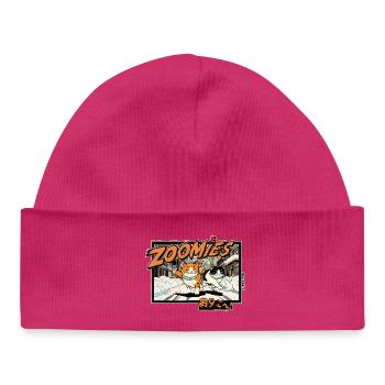 Anime Cats in the Snow - Baby Organic Beanie - hot pink - Front