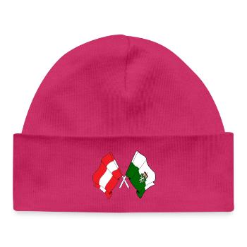 Austria & Styria Crossed Flags - Baby Organic Beanie - hot pink - Front