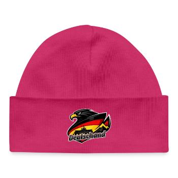 Adler mit der deutschen Flagge Brandenburger Tor - Baby Organic Mütze - hot Pink - Vorne