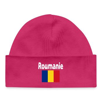 Roumanie Tricolore Retro - Bonnet bébé bio - hot pink - Devant