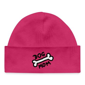Maman de chien Os Chiens - Bonnet bébé bio - hot pink - Devant