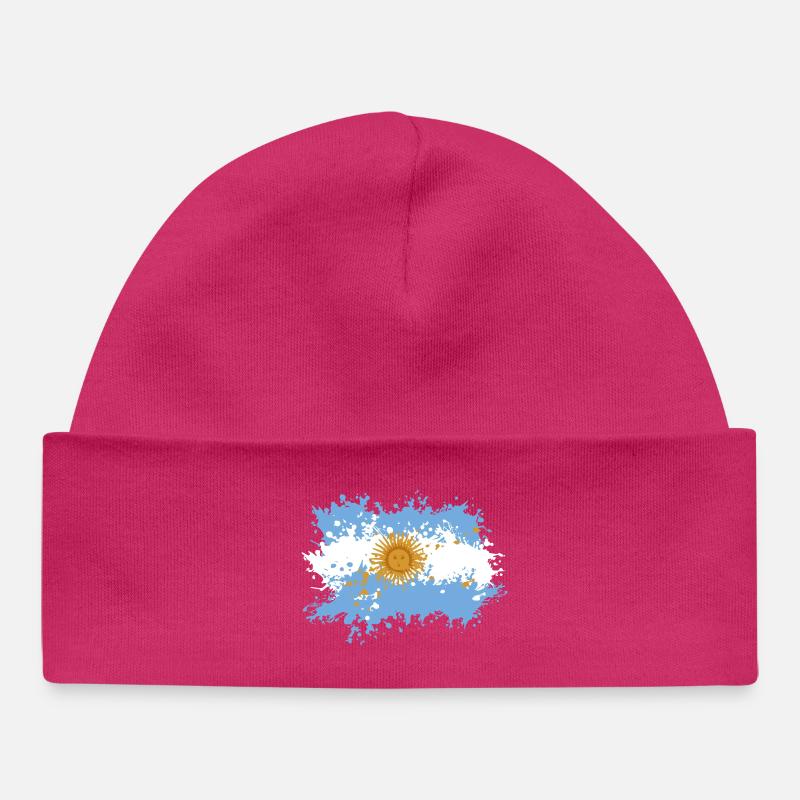 Éclaboussure du drapeau argentin - Bonnet bébé bio - hot pink