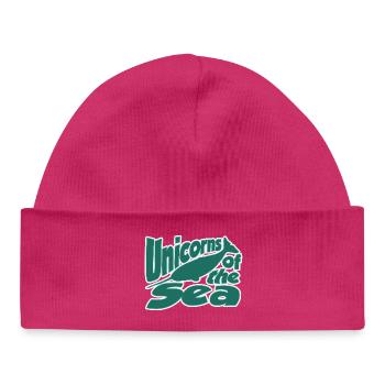 Unicorns of the Sea - Baby Organic Beanie - hot pink - Front