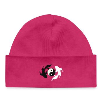 Yin and Yang Harmony - Baby Organic Beanie - hot pink - Front