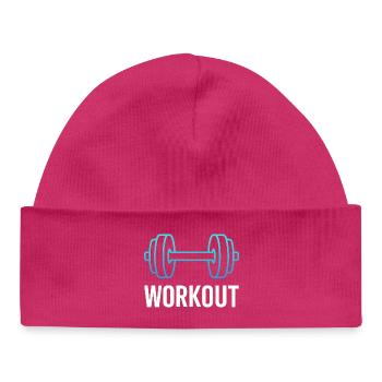 Neon-Workout-Hanteln - Baby Organic Mütze - hot Pink - Vorne