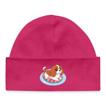 Summer Buoy Swimmer Puppy - Baby Organic Beanie - hot pink - Front