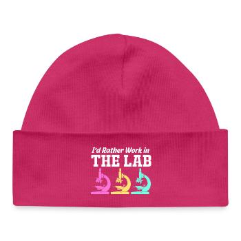 Laboratory Biology Chemistry Microscope Laboratory - Baby Organic Beanie - hot pink - Front