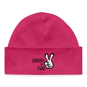 Daddy Of Two (Daddy / Father / Victory / POS 2C) - Baby Organic Beanie - hot pink - Front