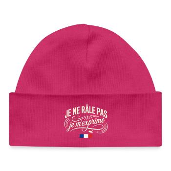 Je Ne Râle Pas Je M'exprime Béret France - Bonnet bébé bio - hot pink - Devant