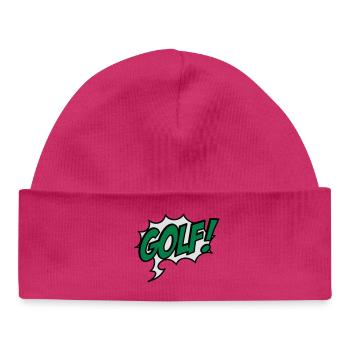 2541614 15928109 golf exclamation - Baby Organic Beanie - hot pink - Front
