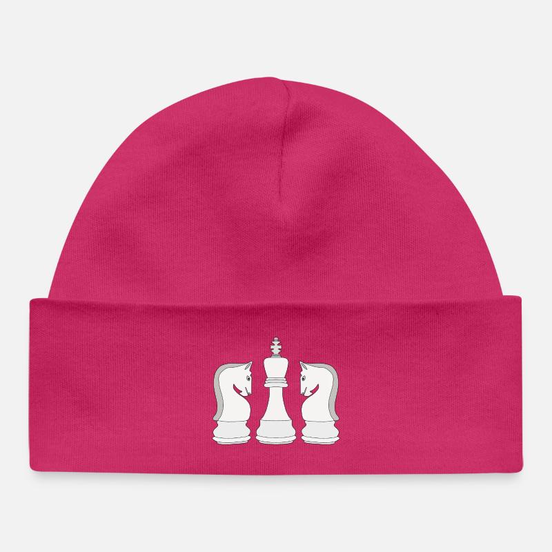 Échecs - Bonnet bébé bio - hot pink