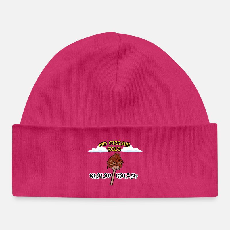 Pas de pizza seulement khalav kalash - Bonnet bébé bio - hot pink