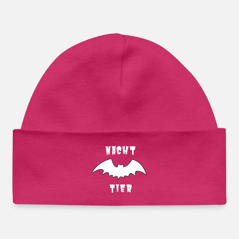 Nachttier_Weis_1 - Baby Organic Beanie - hot pink