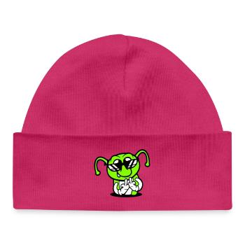 Raupe Mittelfinger Beleidigung Loch Sonnenbrille - Baby Organic Mütze - hot Pink - Vorne