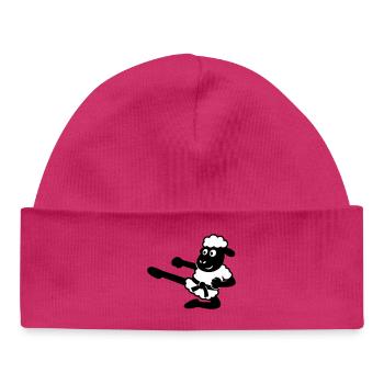 Karate Sheep - Baby Organic Beanie - hot pink - Front