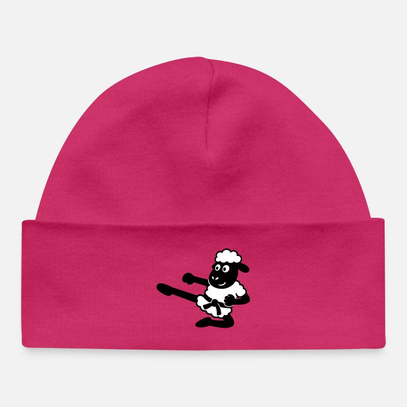 Karate Sheep - Baby Organic Beanie - hot pink