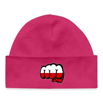 Drapeau de la Pologne - Bonnet bébé bio - hot pink - Devant