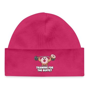 Donut Strength Training Humor - Baby Organic Beanie - hot pink - Front