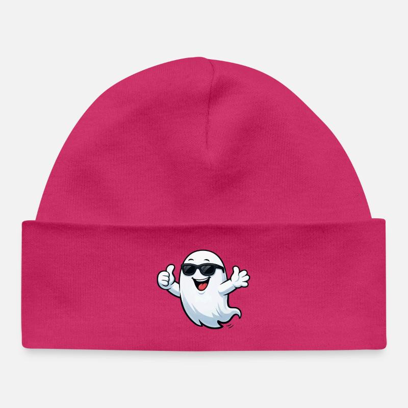 Sonnengeist mit Sonnenbrille - Bonnet bébé bio - hot pink