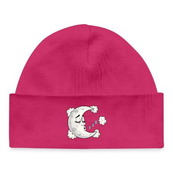 Moon Kiss Sleep Dream Cartoon - Baby Organic Beanie - hot pink - Front