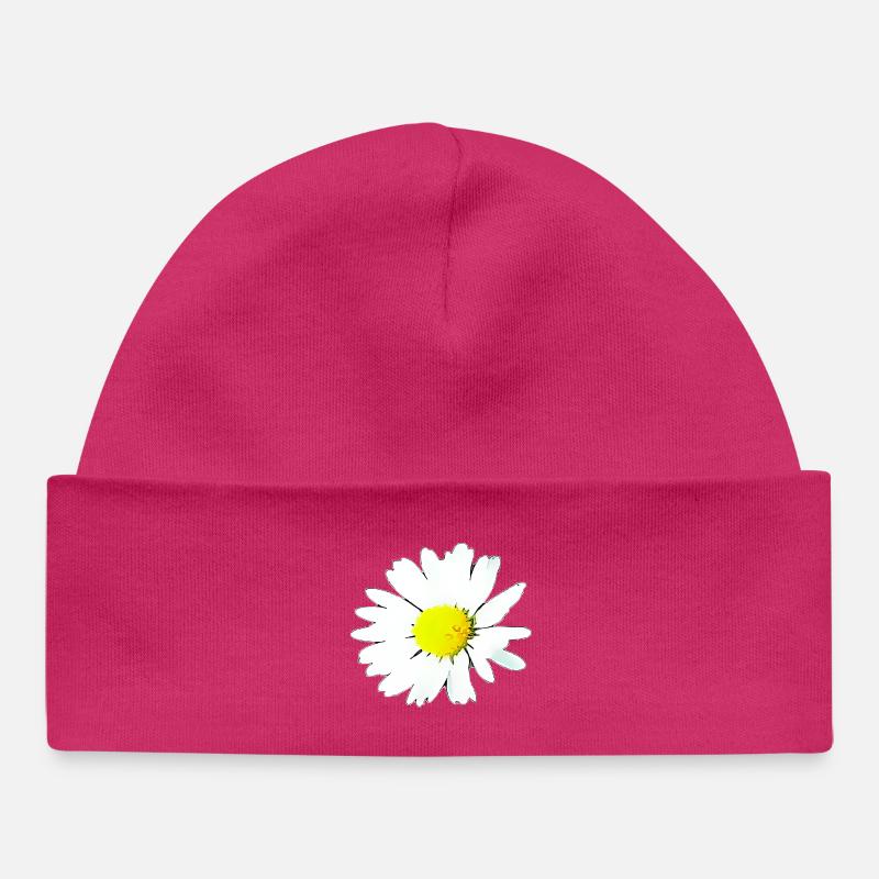 Fleur - Marguerite - Bonnet bébé bio - hot pink