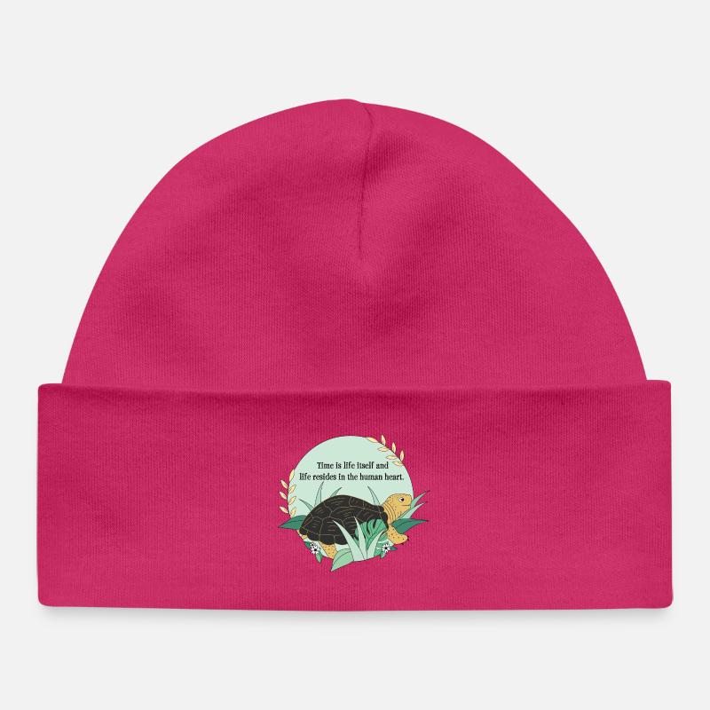 Tortue Cassiopée - Bonnet bébé bio - hot pink