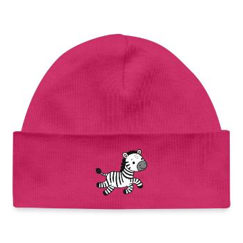 Zebra - Baby Organic Mütze - hot Pink - Vorne