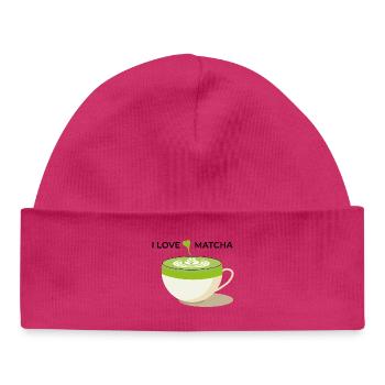 I Love Matcha - Baby Organic Beanie - hot pink - Front