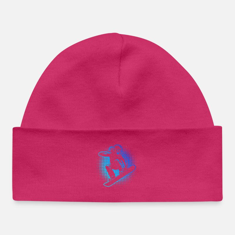 Demi-tons de snowboardeur néon - Bonnet bébé bio - hot pink
