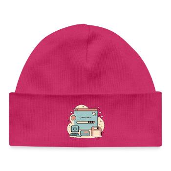 Internet rétro mode hors ligne - Bonnet bébé bio - hot pink - Devant