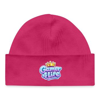 Gamer 4 Life Krone Design - Baby Organic Mütze - hot Pink - Vorne