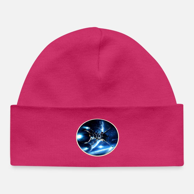 La Comète - Emblème spatial rétro – Vaisseau 8-Bit - Bonnet bébé bio - hot pink